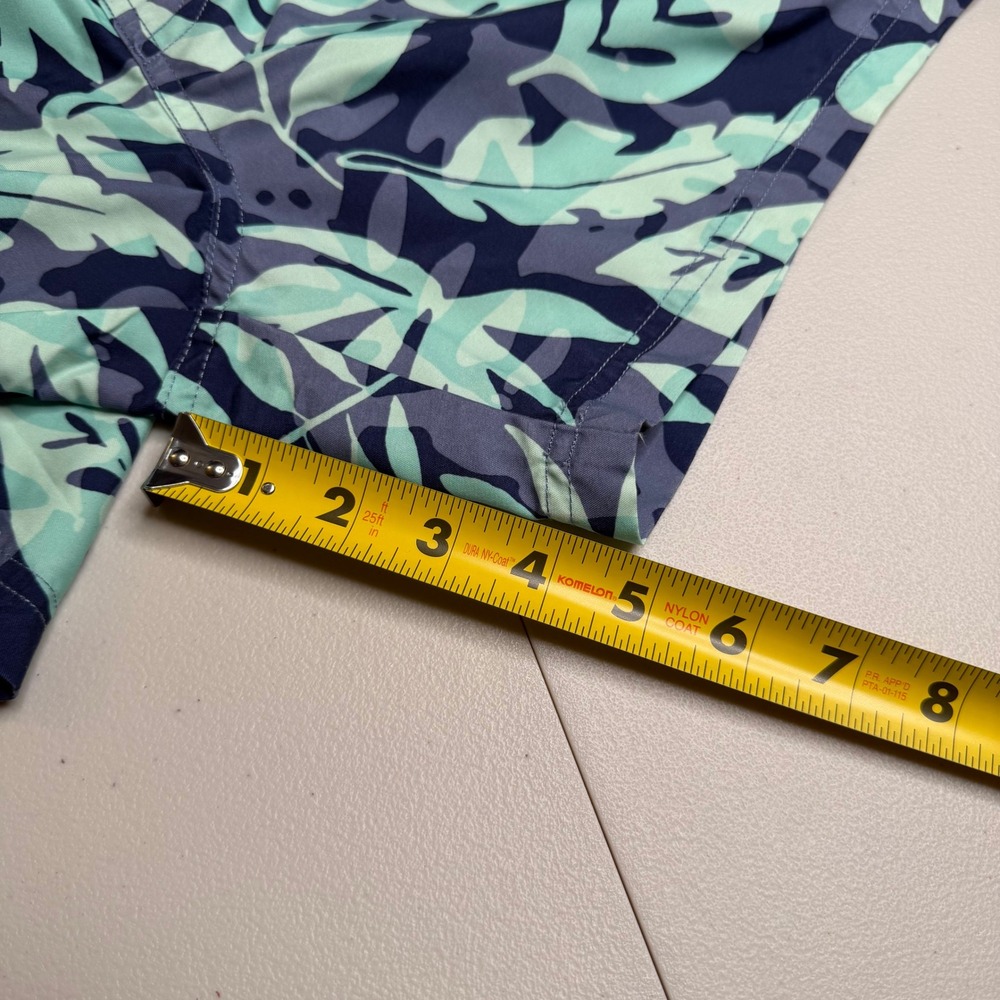 American Eagle Mens XS Tropical Leaf Swim Trunks Navy Teal 5 Inch Inseam Shorts - Picture 5 of 12